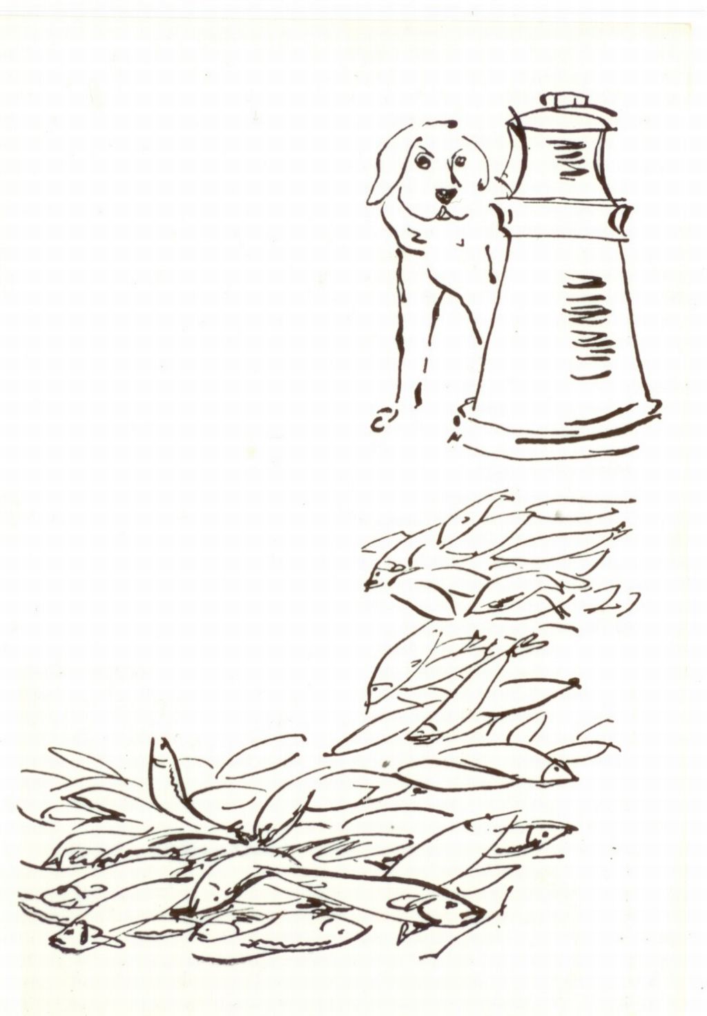 A.Každailuse illustratsioon leedukeelsele raamatule "Meremees Murka"-Murziusjureivis 1963