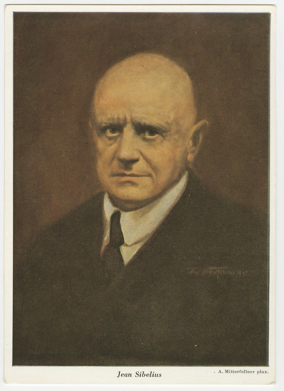 Jean Sibelius, Soome helilooja, poolportree
(1865 - 1957).
Foto maalist