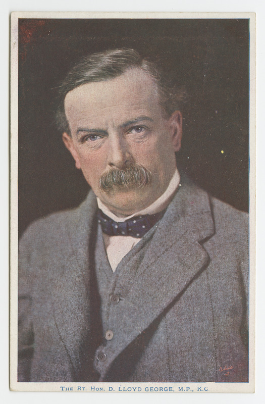 Repro maalist, mis kujutab Suurbritannia peaministrit David Lloyd George