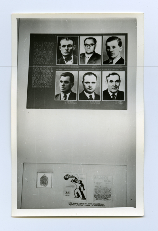 Eesti Riikliku Meremuuseumi esimene ekspositsioon aastatel 1965-1978. Stend kolmanda korruse väikses saalis.