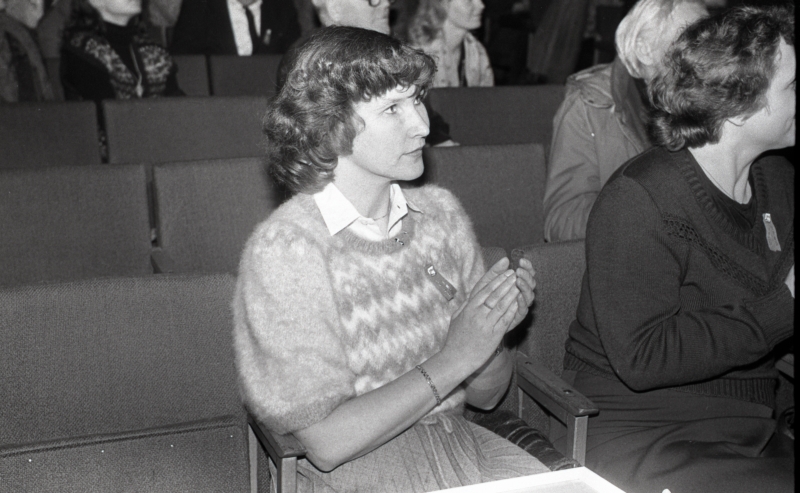 Eesti Riikliku Meremuuseumi 50. aastapäevale pühendatud teaduskonverents Tallinna Mereklubis (Uus-Sadama 14) : vaade konverentsisaali. Esiplaanil Kaia Varrak (Kultuuriministeerium)
30.01.1985