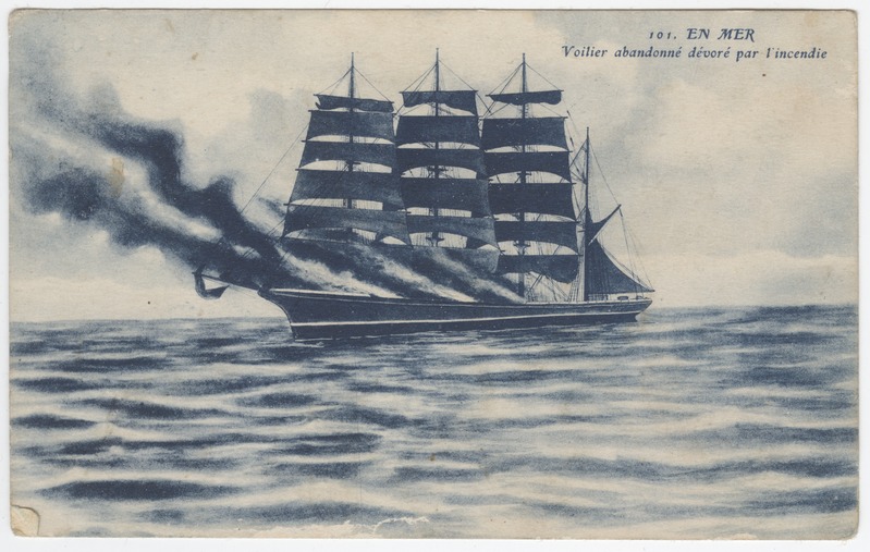 Tulekahju mahajäetud purjelaeval