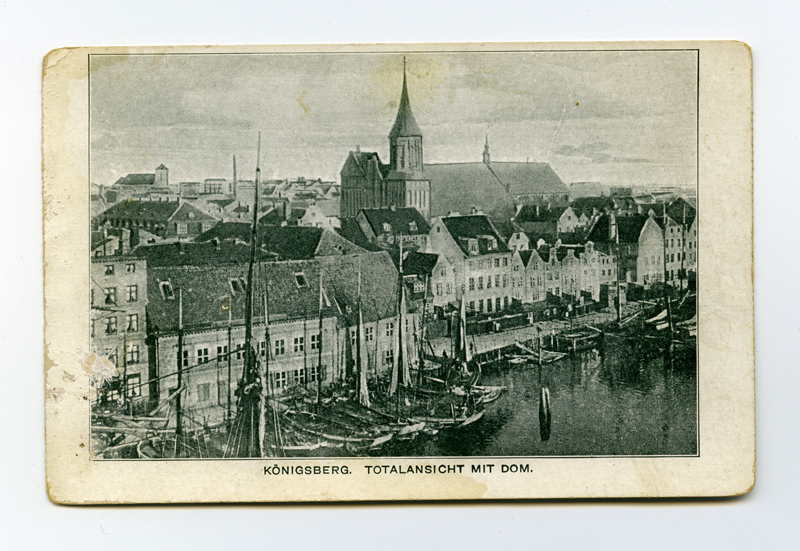 Königsbergi vaade: toomkirik, kalda ääres laevad