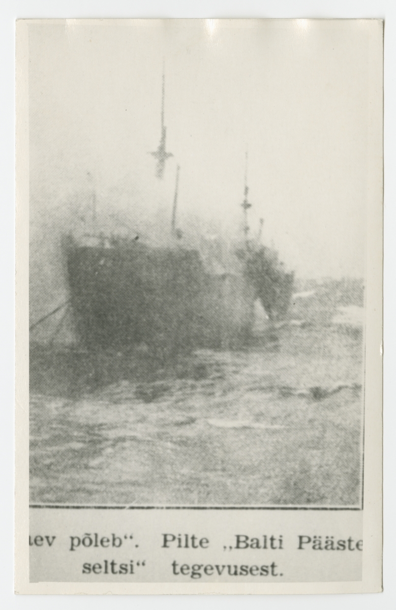Laev põleb. Pilte Balti Päästeseltsi tegevusest