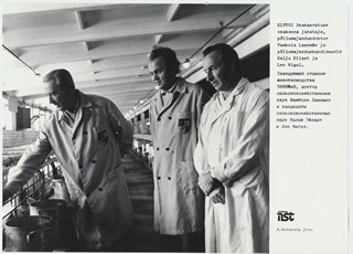 Loomakasvartusinstituudi seakasvatuse osakonna teadlased Vambola Laanmäe, Kalju Eilart ja Leo Nigul