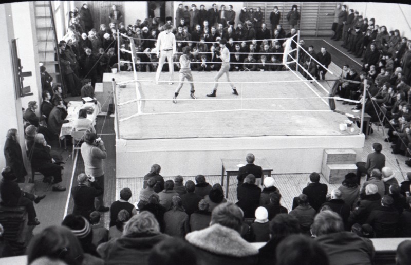 Poksivõistlused Kreenholmi spordisaalis, vaade areenile