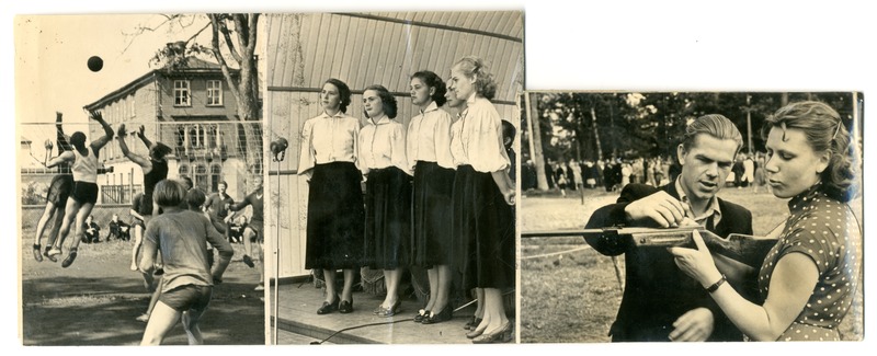 Foto, must-valge, Pärnu Kommunist. Kollaaž viiest fotost.