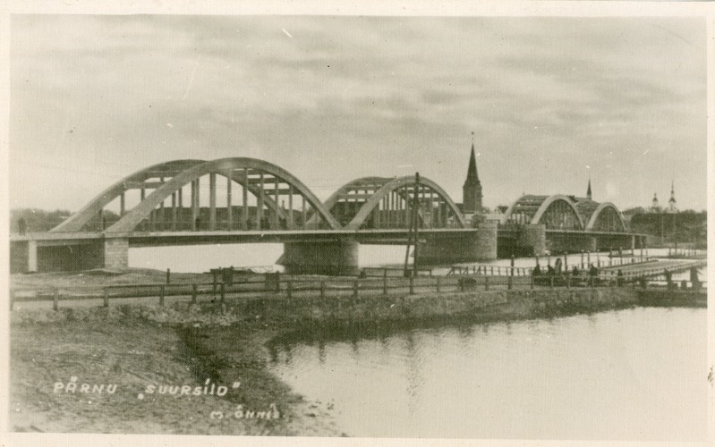 Foto. Pärnu Suursild ja Nahksild. Pärnu, 1938