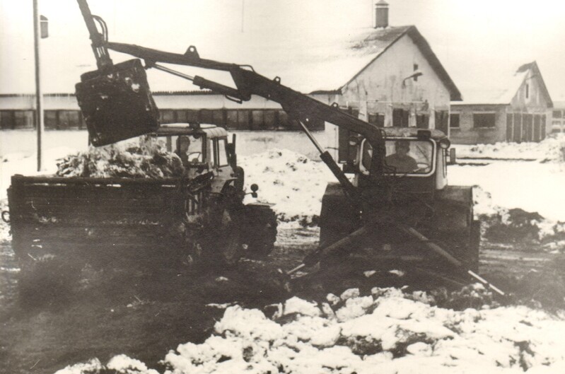 foto, sõnnikuvedu Alliku sovhoosis 1986.a.