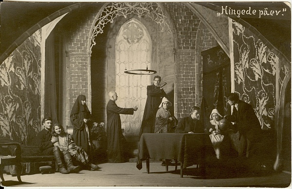 foto, Paide Lava-ja Helikunstiühingu Voog etendus Hingede päev 1920-ndatel a.