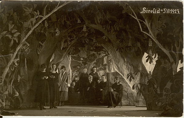 foto, Lava- ja Helikunstiühingu Voog etendus  Sirelid Paides 1923.a.