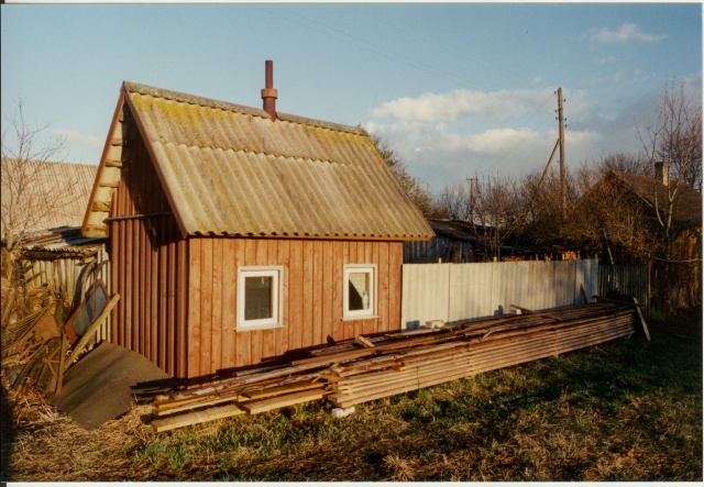 värvifoto Kareda küla vaade, Uustalu talu saun 1997