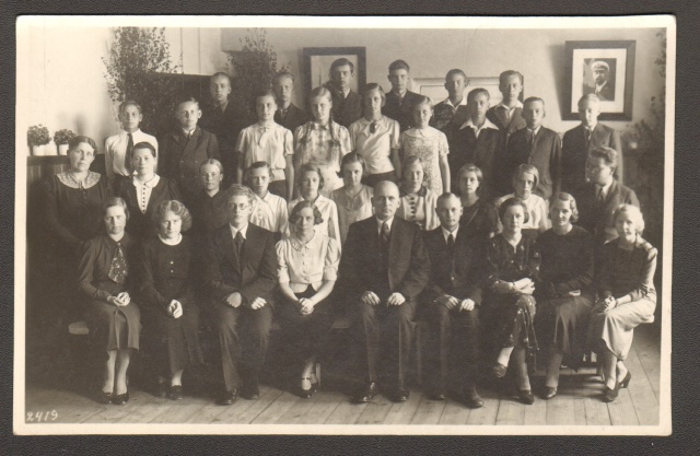 foto, Paide Linna Algkooli ja Täienduskooli õpilased ja õpetajad 1938
