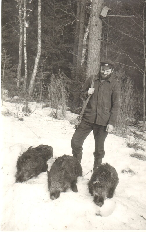 foto, jahimehed tapetud metssega Väätsa jahimajandis 1989.a.