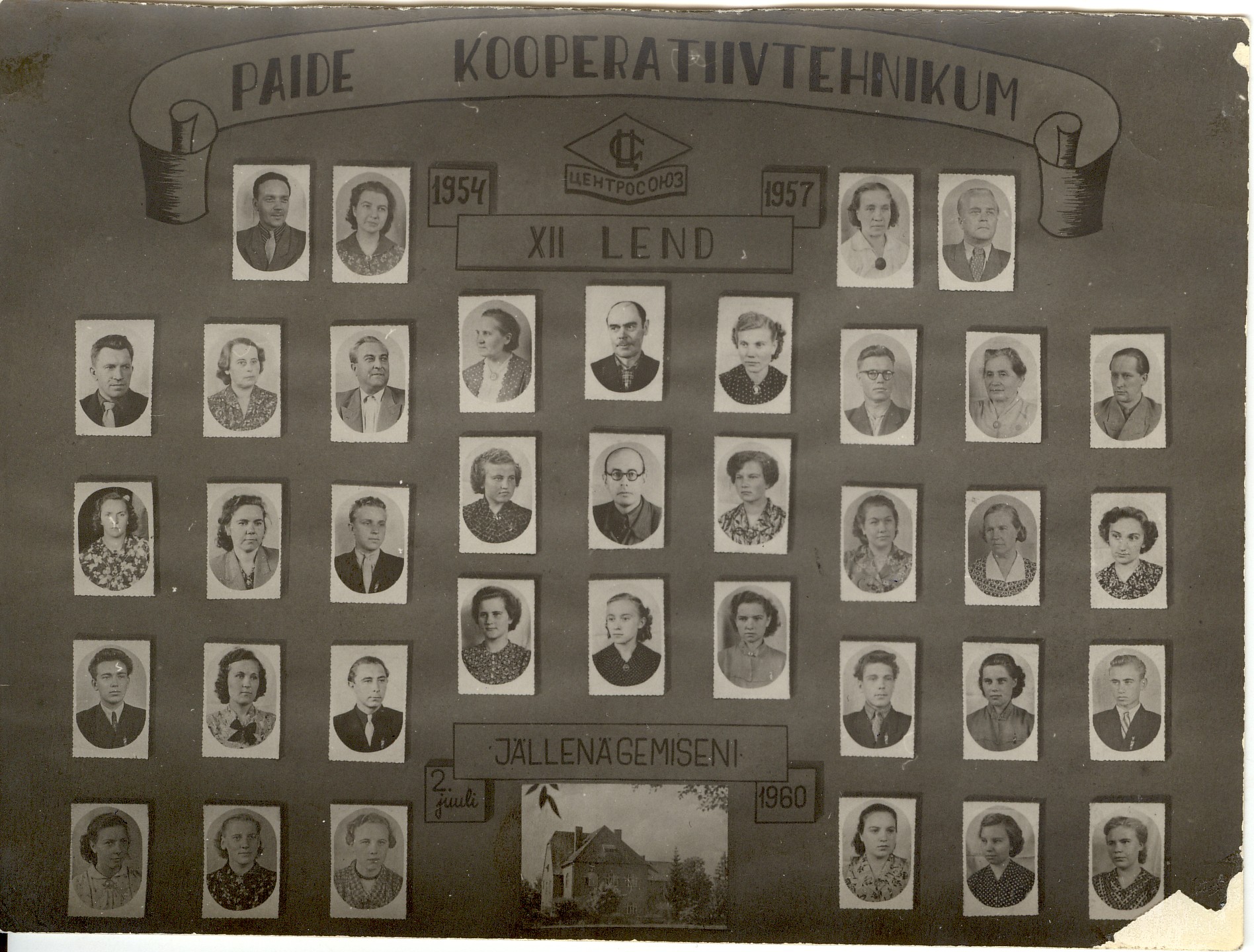 fotomontaazh, Paide Koperatiivtehnikumi XII lend 1957.a.