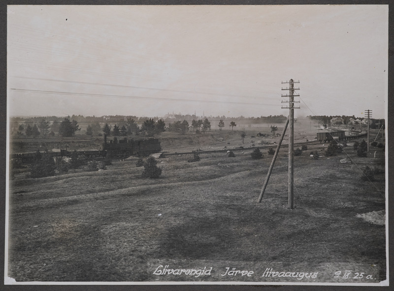 Raudteeviaduktide ehitus Tallinnas: liivarongid Järve liivaaugus, 9.september 1925.