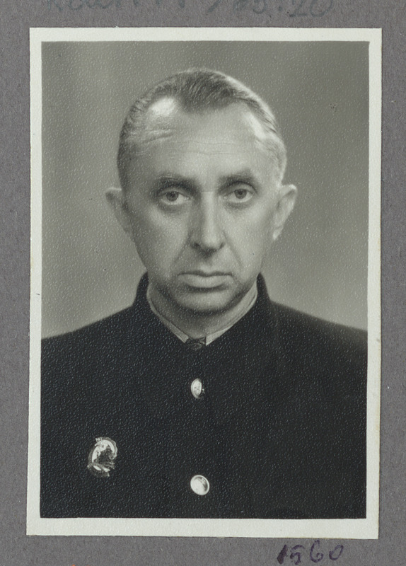 Eesti raudtee: Valga jaama korraldaja Albert Maasik, portreefoto, ca 1960