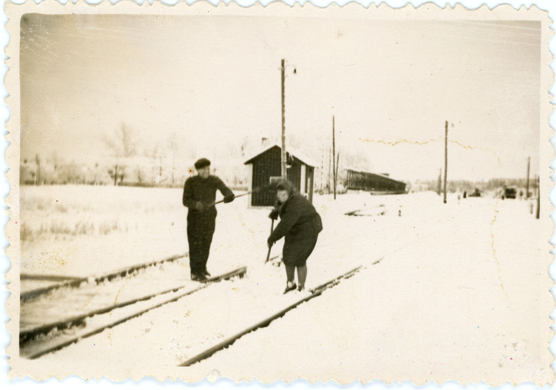 Lumekoristus Haapsalu jaamas pöörmeposti nr 2 lähedal, 1950.-1960. aastad