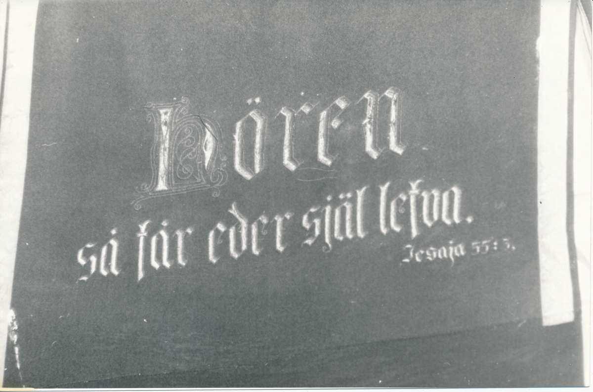 Tekst kattel - Ruhnu kivikiriku kantsel