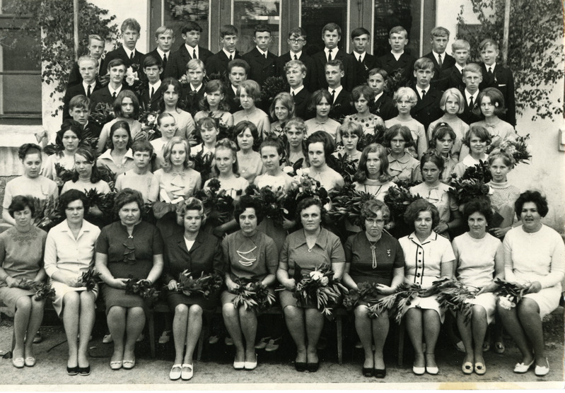 Kuressaare 8-kl. Kooli lõpetajad ja õpetajad. 1970.a.