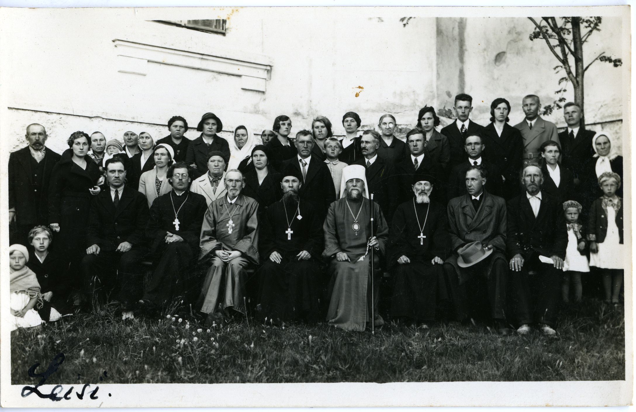 Eesti AÕK metropoliit Aleksanderi vastuvõtt Leisi kiriku juures 1934.a.