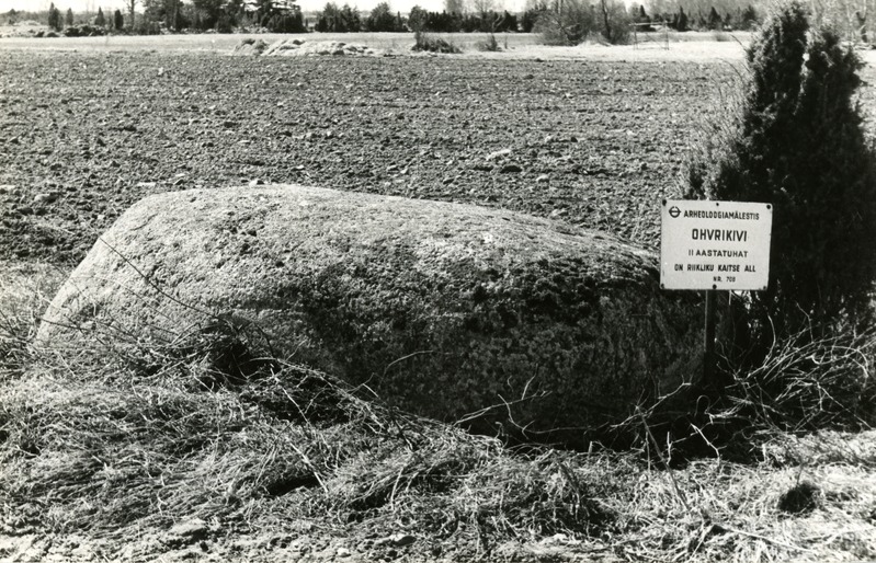 Aljava küla väikeselohuline kultusekivi Kunnati talu maal