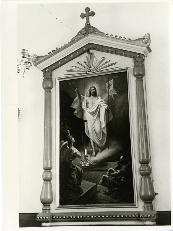 Tornimäe EAÕK Neitsi Maarja kaitsmise kiriku  altari tagaseina ikoon Ülestõusmine