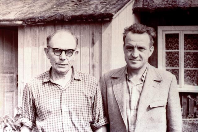 1941. aasta lahingutest osavõtjad 1960. aastal Saaremaal: Aleksander Parem ja Nikolai Kovaljov