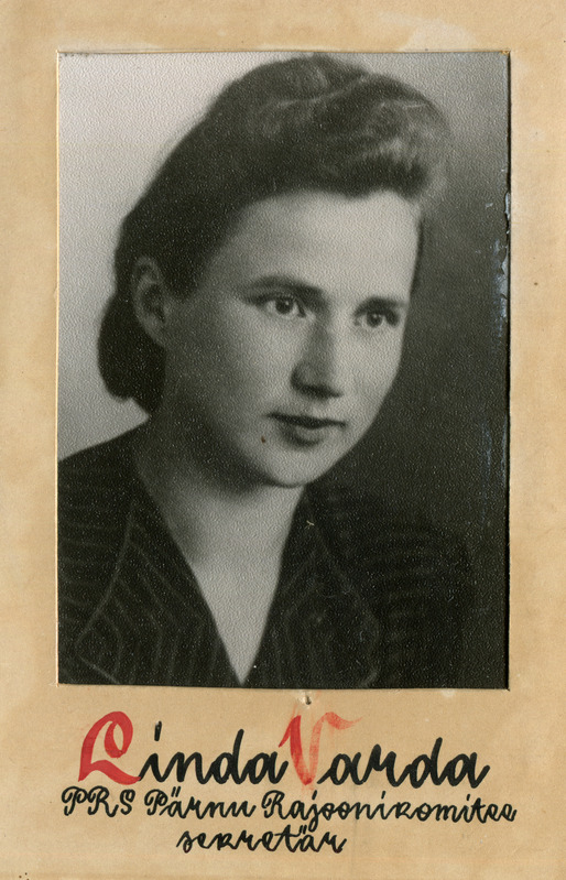 Linda Vardi. Punase Risti Seltsi Pärnu Rajoonikomitee sekretär