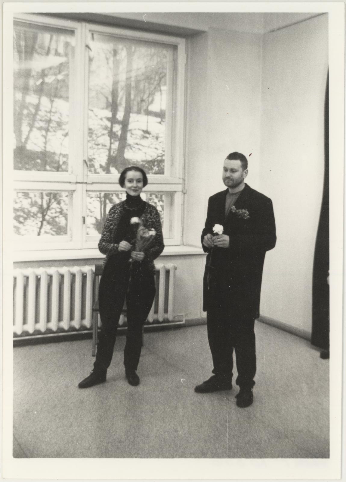 Jaak Arro ja Epp Kokamäe näituse avamine 31.01.1992