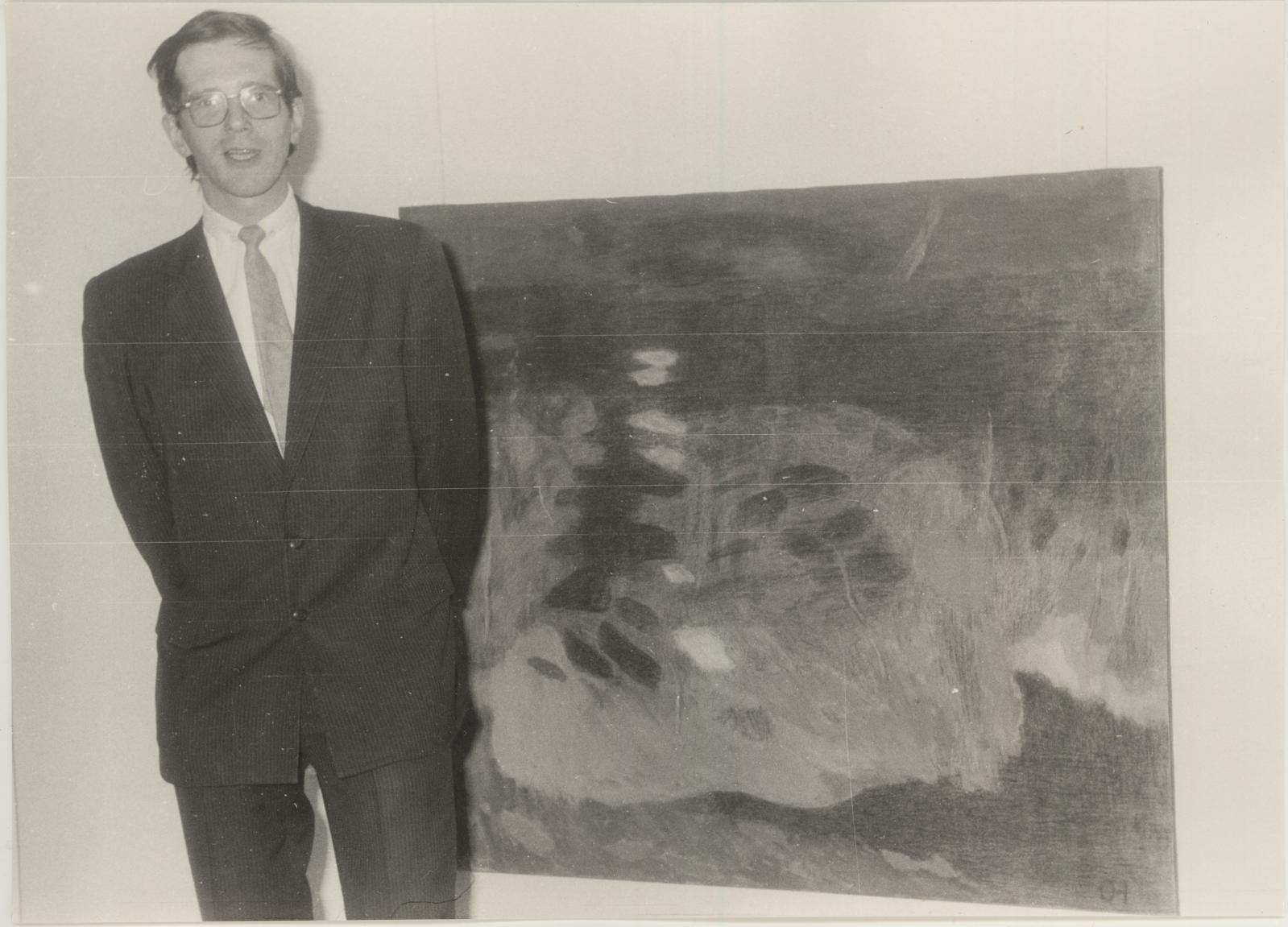 Tampere kunstnike Olavi Heino ja Gunnar Pohjola näituse avamine muuseumis 03.06.1994.a. Teadusdirektor E.Talvistu