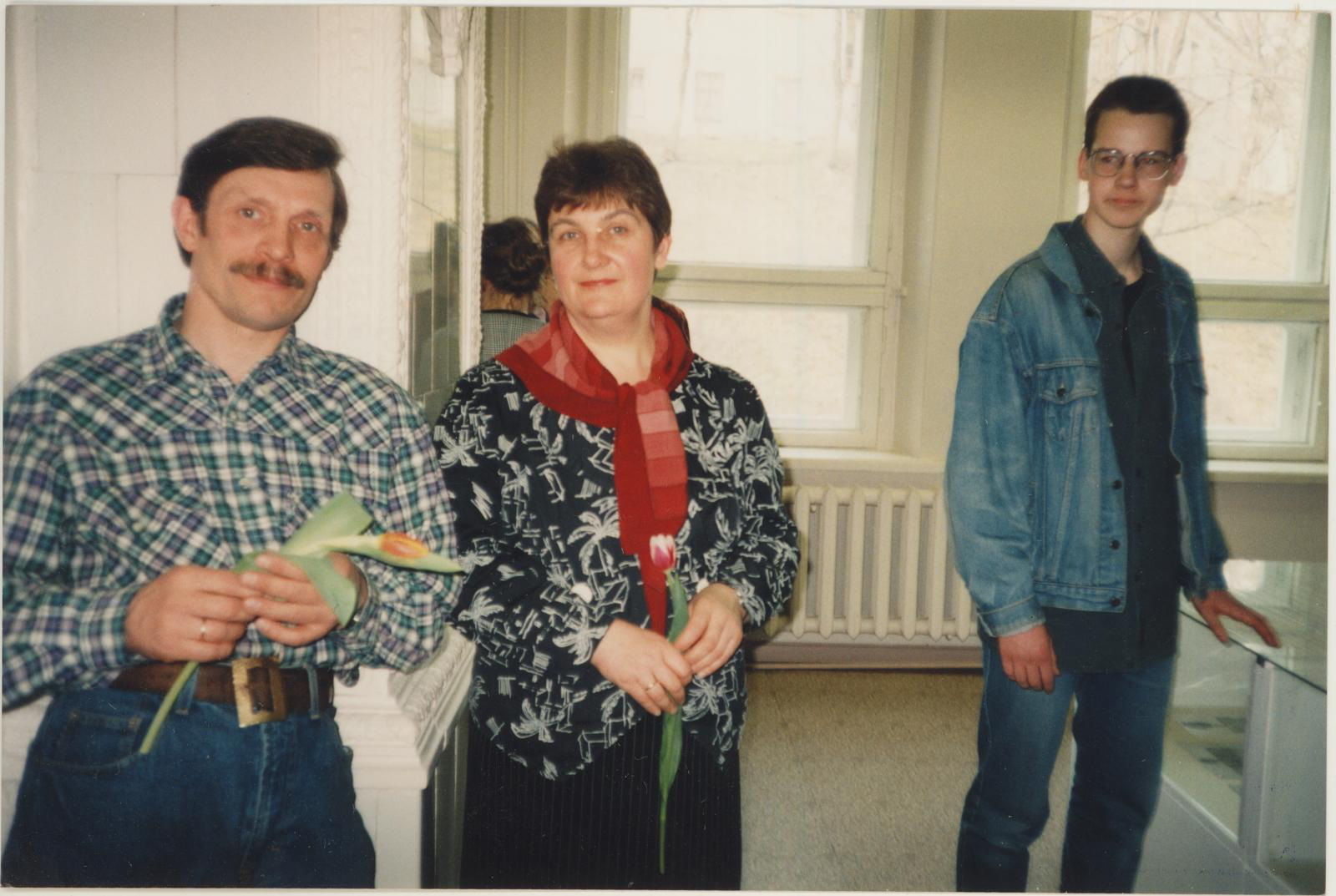 Näitus "Ennistatud kultuuriväärtused" avamine 19.04.1996. Restauraatorid A. Teedemaa ja S. Rebaste