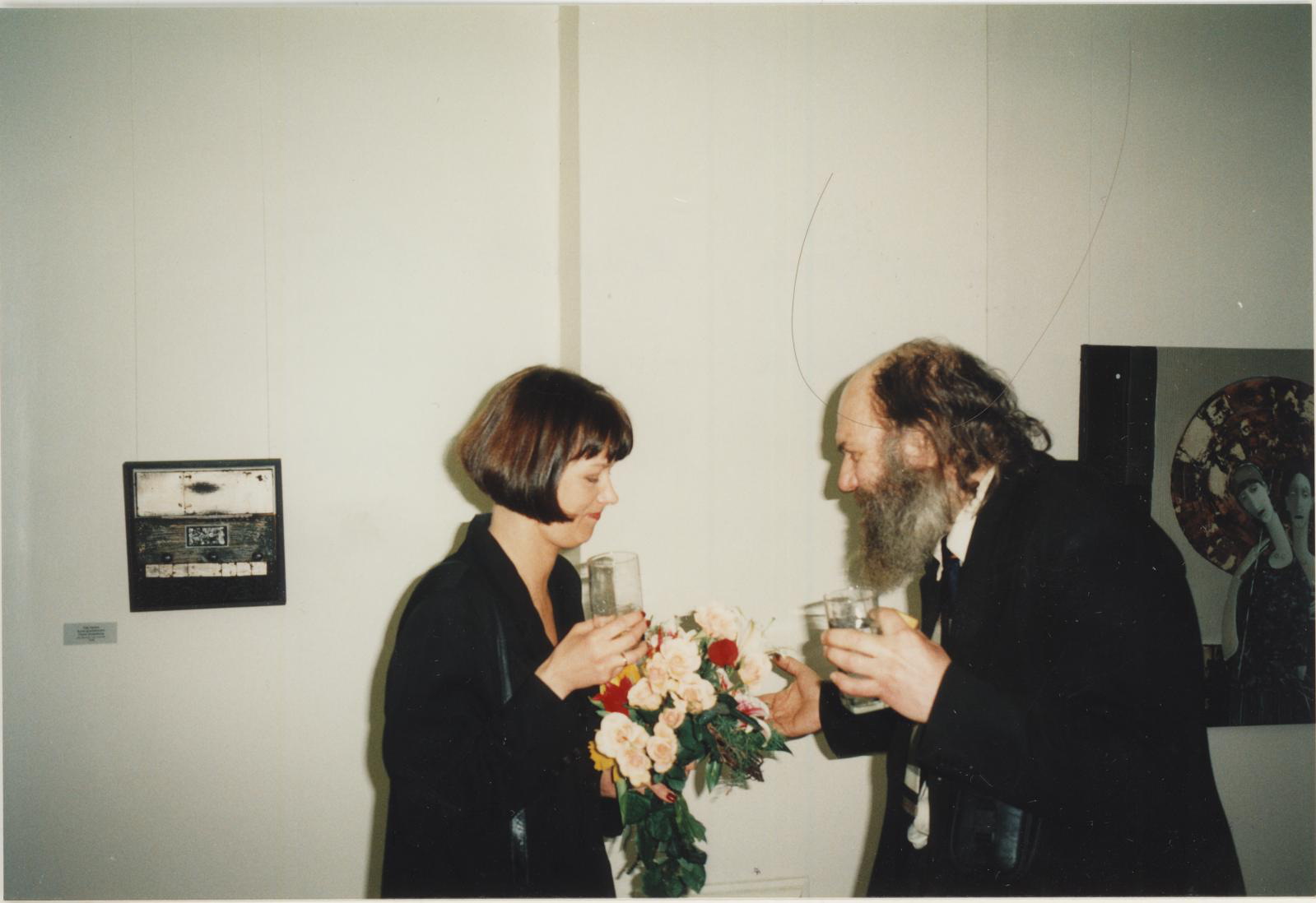 V. Zarina ja K. Zarinsi näituse avamine 30.03.1999. Vija Zarina, Matti Milius