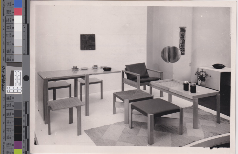 Mööblinurk 1966. a. vabariiklikult tarbekunsti näituselt II korrusel 20. juuli - 11. sept. 1966.