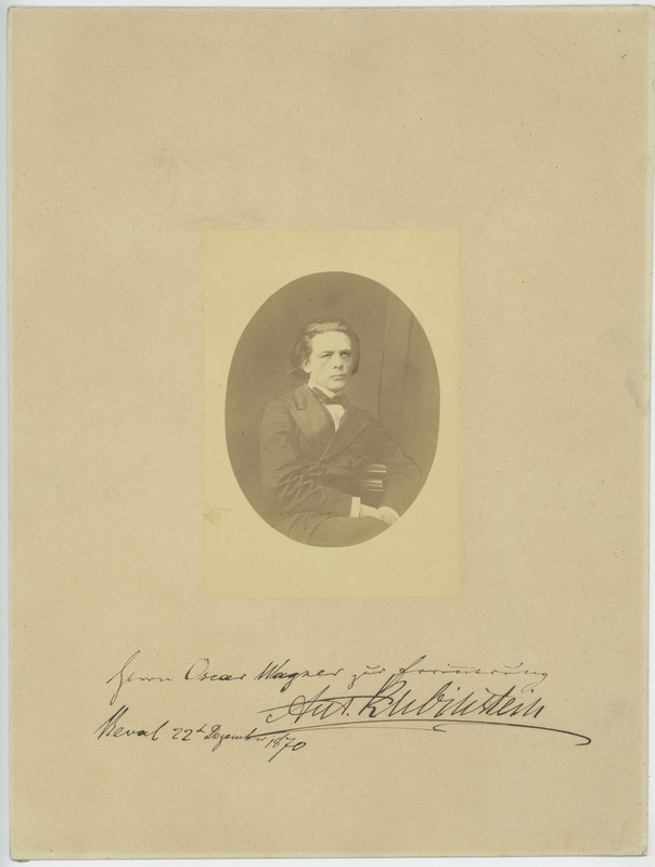 Helilooja Ant. Rubinstein portree pühendusega