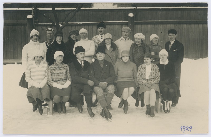 Spordiselts "Kalev" iluuisutajad Tallinnas, Eesti esivõistluste osavõtjad 1929. a