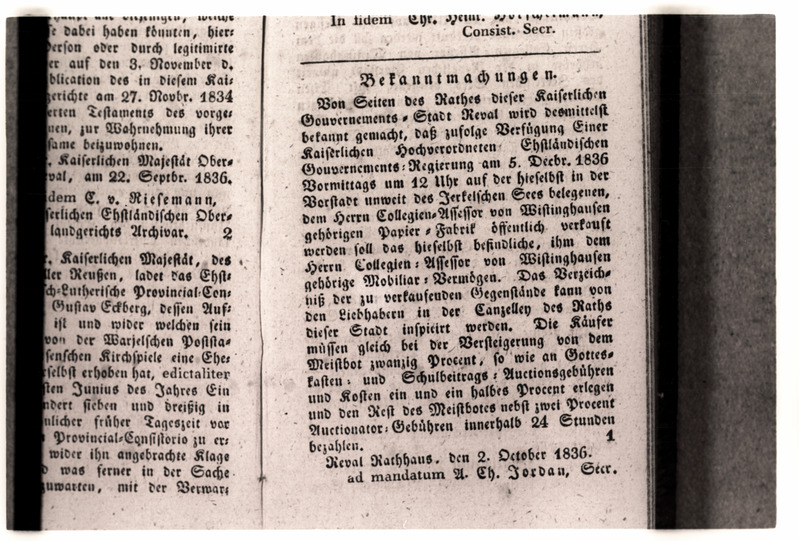Revalische Wöchentliche Nachrichten nr. 39, 1836. a