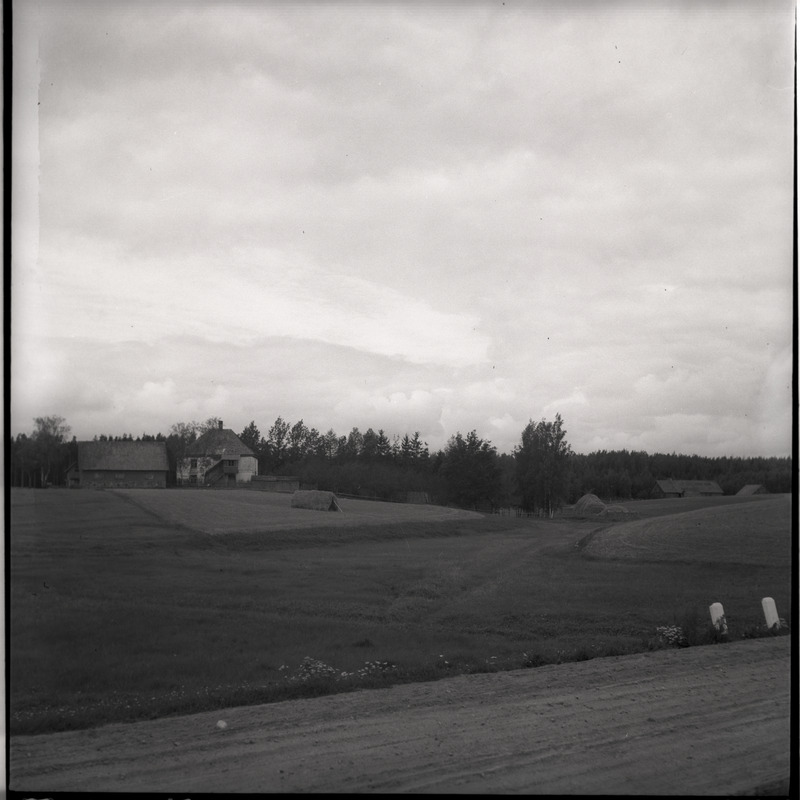 Maastik mõisahoonete ja taluhoonetega, vaade teelt