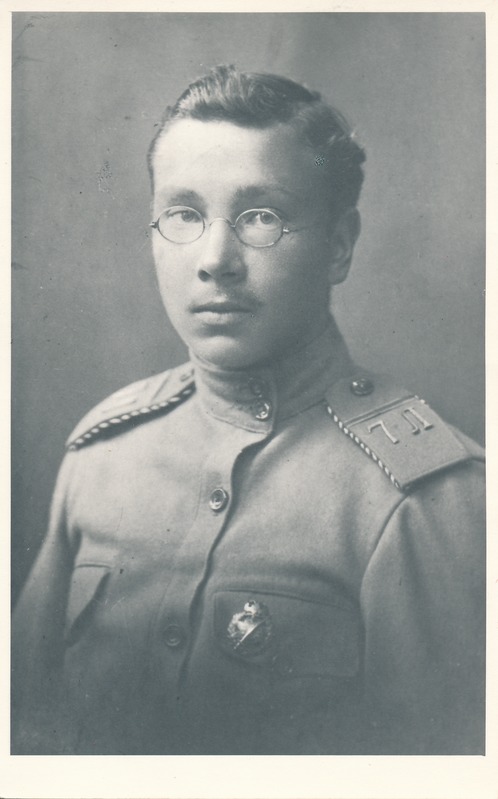 Läti kütipolgu võitleja E. Krauksts, 1917.