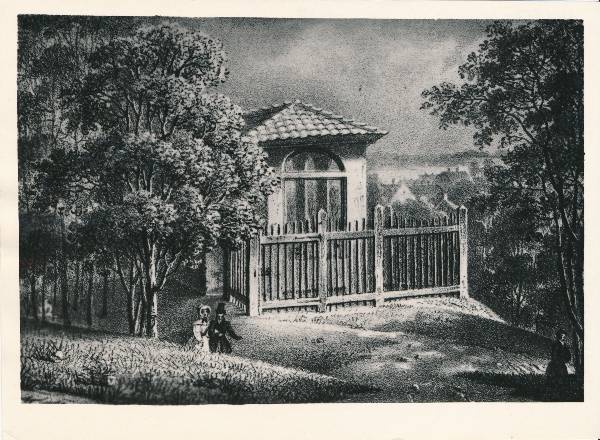Tartu linnavaade. Luumajake Toomemäel. G.F. Schlateri litograafia 1832-1835.
