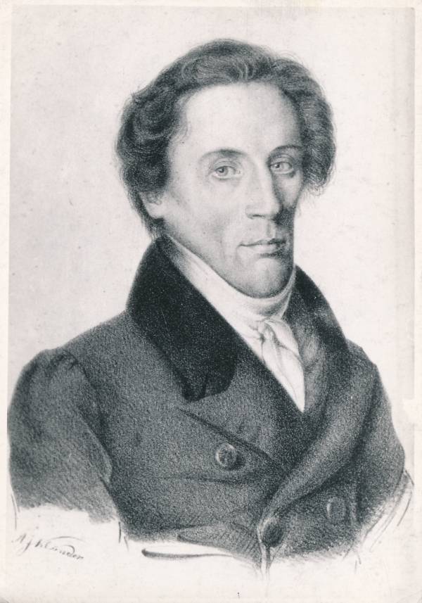 Portreefoto. TÜ Patoloogiaprofessor Gottlieb Franz Emanuel Sahmen (1789–1848). 19.sajand.