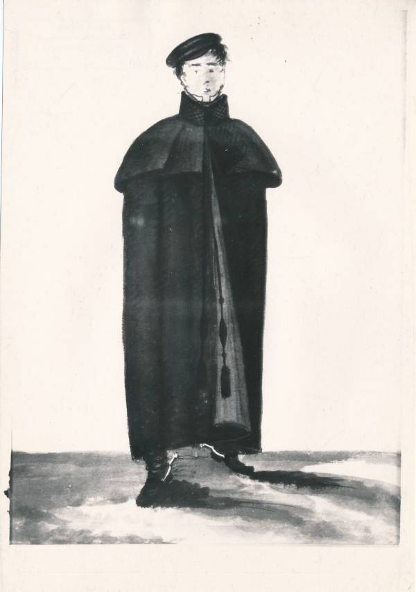 Fotokoopia J.Zdekaueri joonistusest. Tartu linnakodanik. 19. sajandi algus.