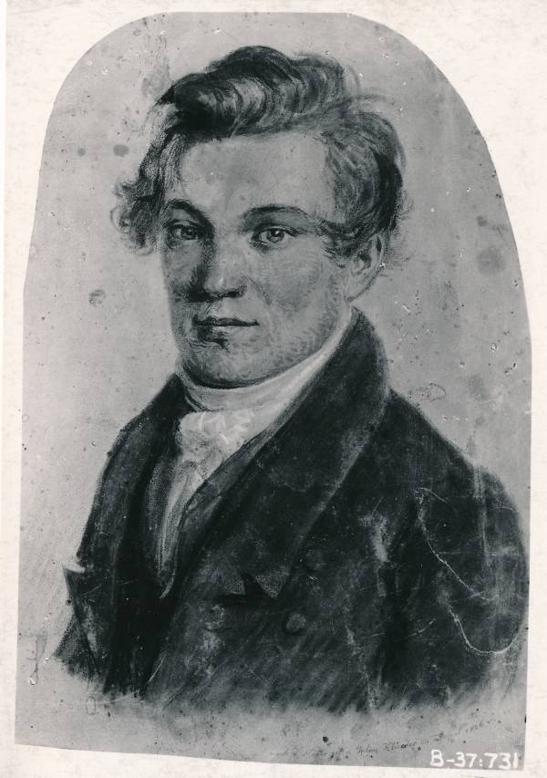 Fotokoopia A.J.Klünderi joonistusest. Arst, kirjanik ja keeleteadlane Friedrich Robert Faehlmann. 1826.a.