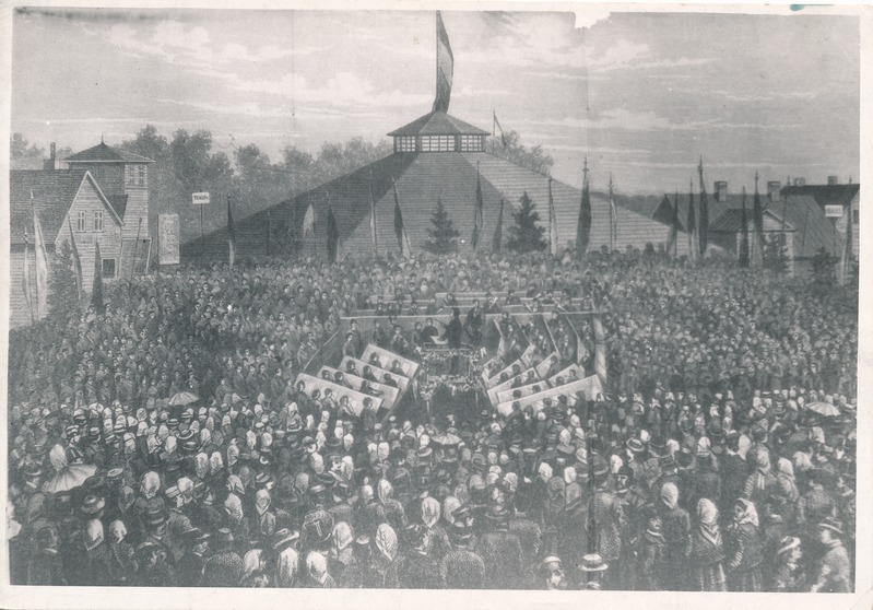 Fotokoopia litograafiast: II üldlaulupidu. Tartu, 20.-22.06.1879.
