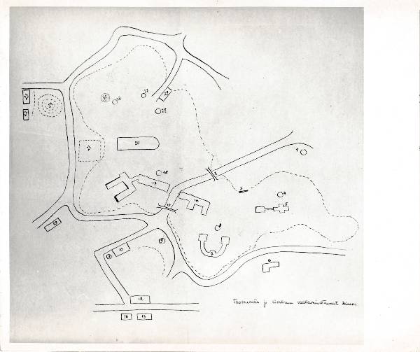 Fotokoopia. skeem: Toomemäe ja ümbruse vaatamisväärsused. Tartu, 1950-1960.