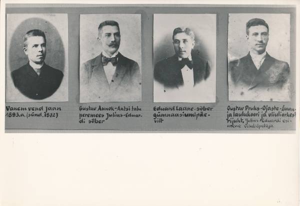 Stend, kus on fotod E. Sõrmusega seotud isikutest.