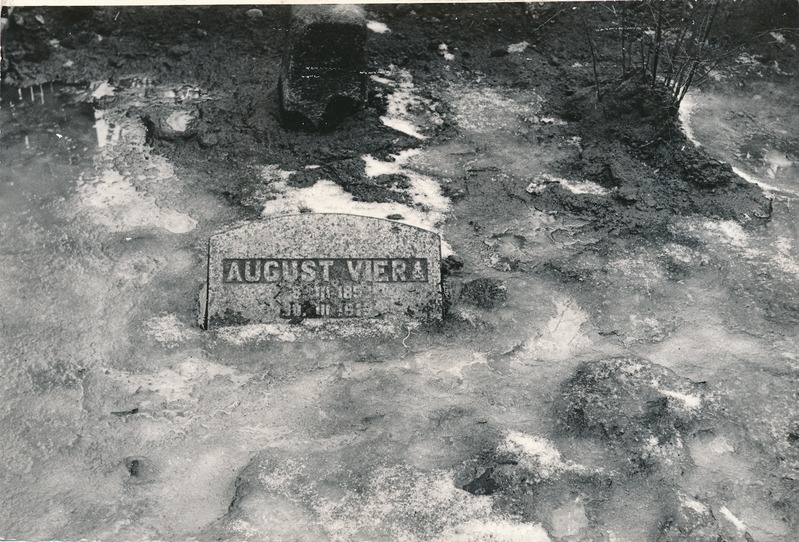 Tartu linnavaade. August Wiera haud Raadi kalmistul. 1970ndatel.