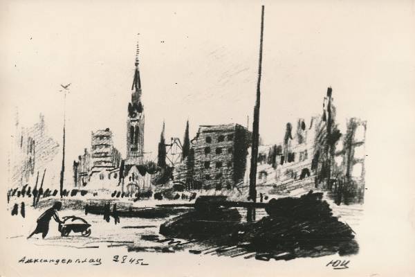 Fotokoopia joonistusest. Berliinis Aleksandri plats 02.05.1945a.