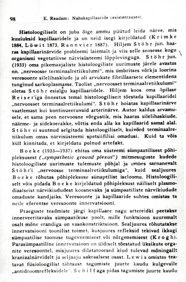 Fotokoopia, Ernst Raudam "Nahakapillaaride resistentsusest närvisüsteemi perifeersete haiguste korral" (1938; lk 98).