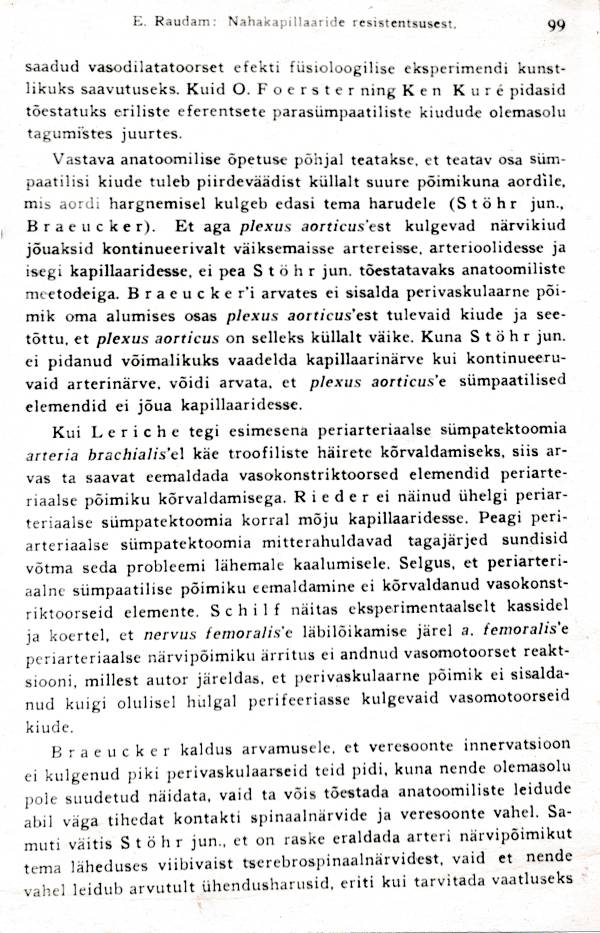 Fotokoopia, Ernst Raudam "Nahakapillaaride resistentsusest närvisüsteemi perifeersete haiguste korral" (1938; lk 99).